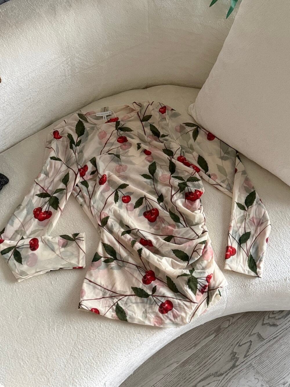 Stella McCartney x H&M L Cherry Long Sleeve Shirt size Large
